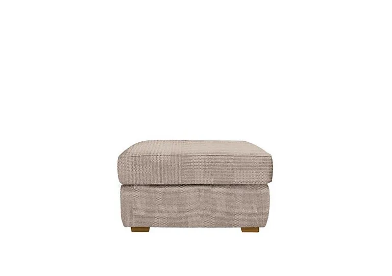 Seattle Fabric Storage Footstool with Wooden Feet - Faro Mist