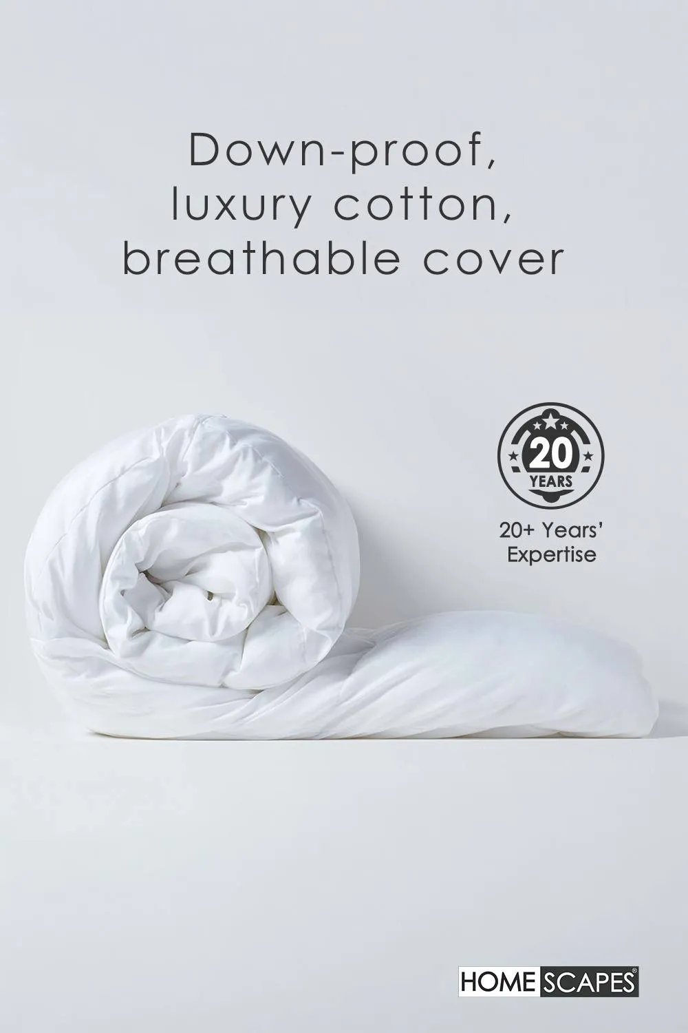 Homescapes Luxury Hotel Soft as Down Super Microfibre 2.5 Tog Summer Duvet in White 3