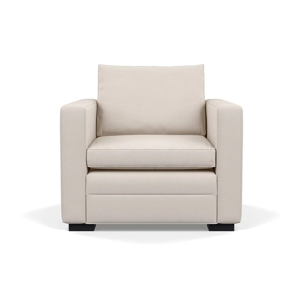 Heal's Palermo Armchair Siena Cotton Natural Black Feet