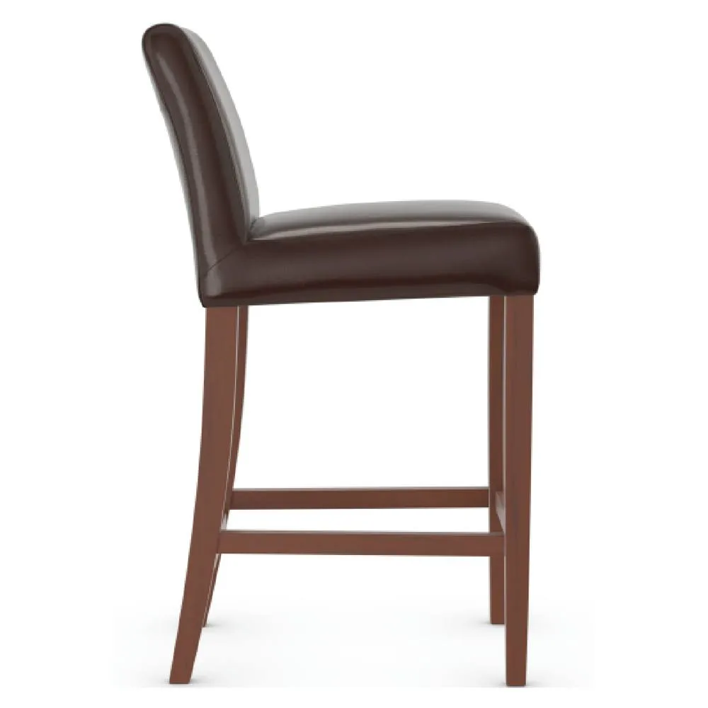 netfurniture Greta Walnut Bar Stool Brown Aniline Leather Fully Assembled 3