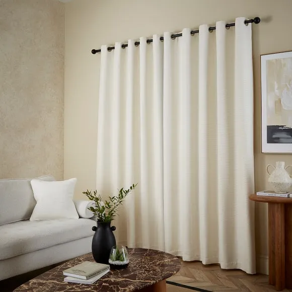 Two Tone Chenille Eyelet Curtains 4