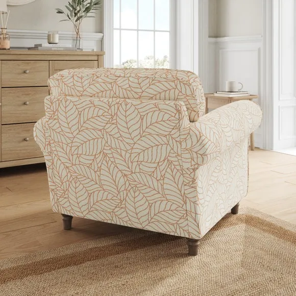 Flori Woven Leaf Fabric Armchair 3