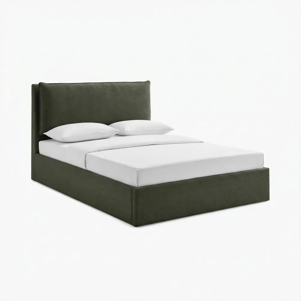 FurnitureboxUK Tilly Green Fabric Ottoman Double Bed Frame 2