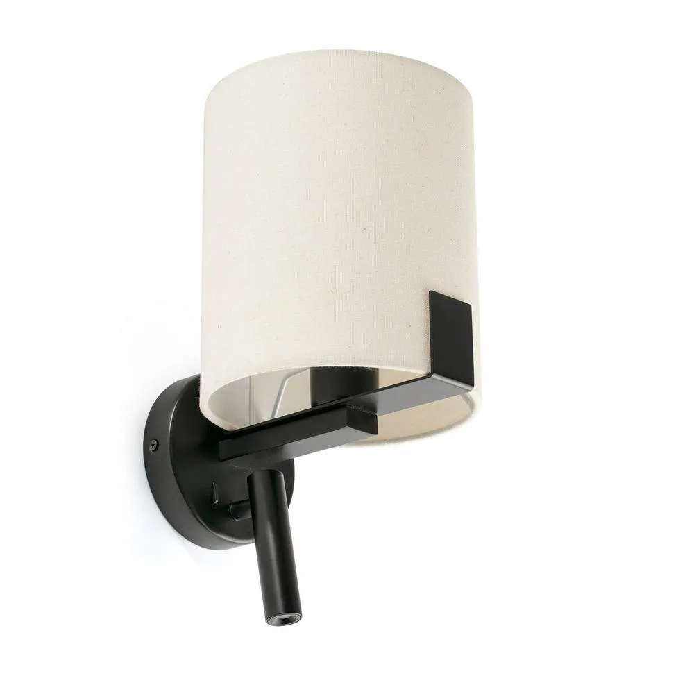 Netlighting Nila Reading Light Matt Black With Off-White Shade 3