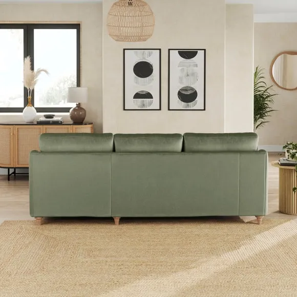 Hattie Matte Plush Velvet Corner Chaise Sofa 3