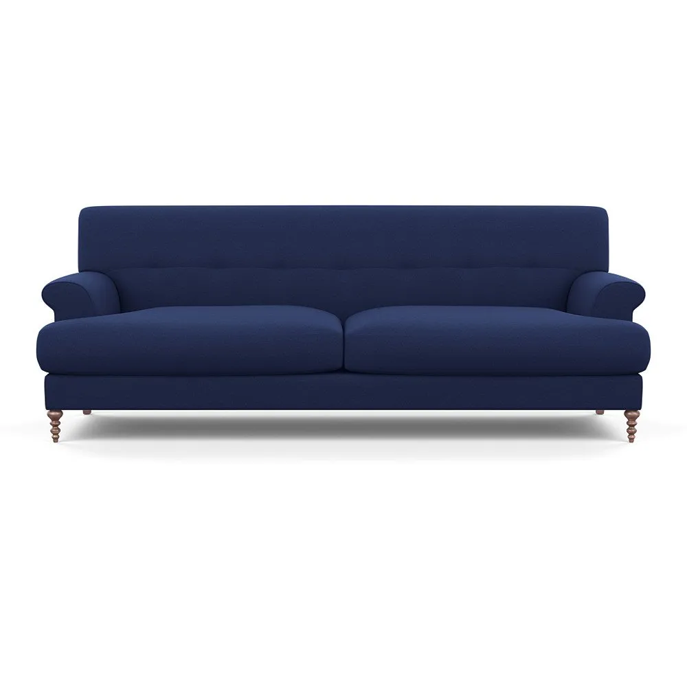 Scp Oscar 3 Seater Formal Sofa Melton Wool New Navy Walnut Feet 1