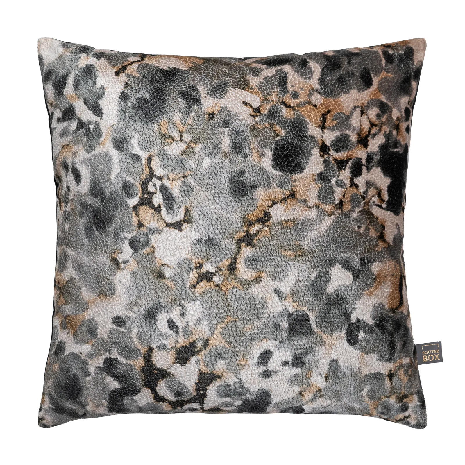 Dusky Bloom Cushion, Square, Black Polyester | Barker & Stonehouse