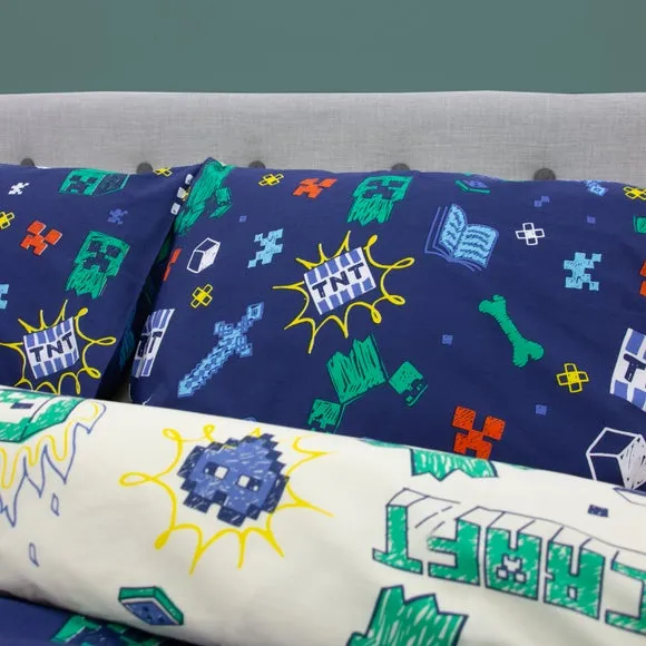 Minecraft Sketched Duvet Cover & Pillowcase Set 6