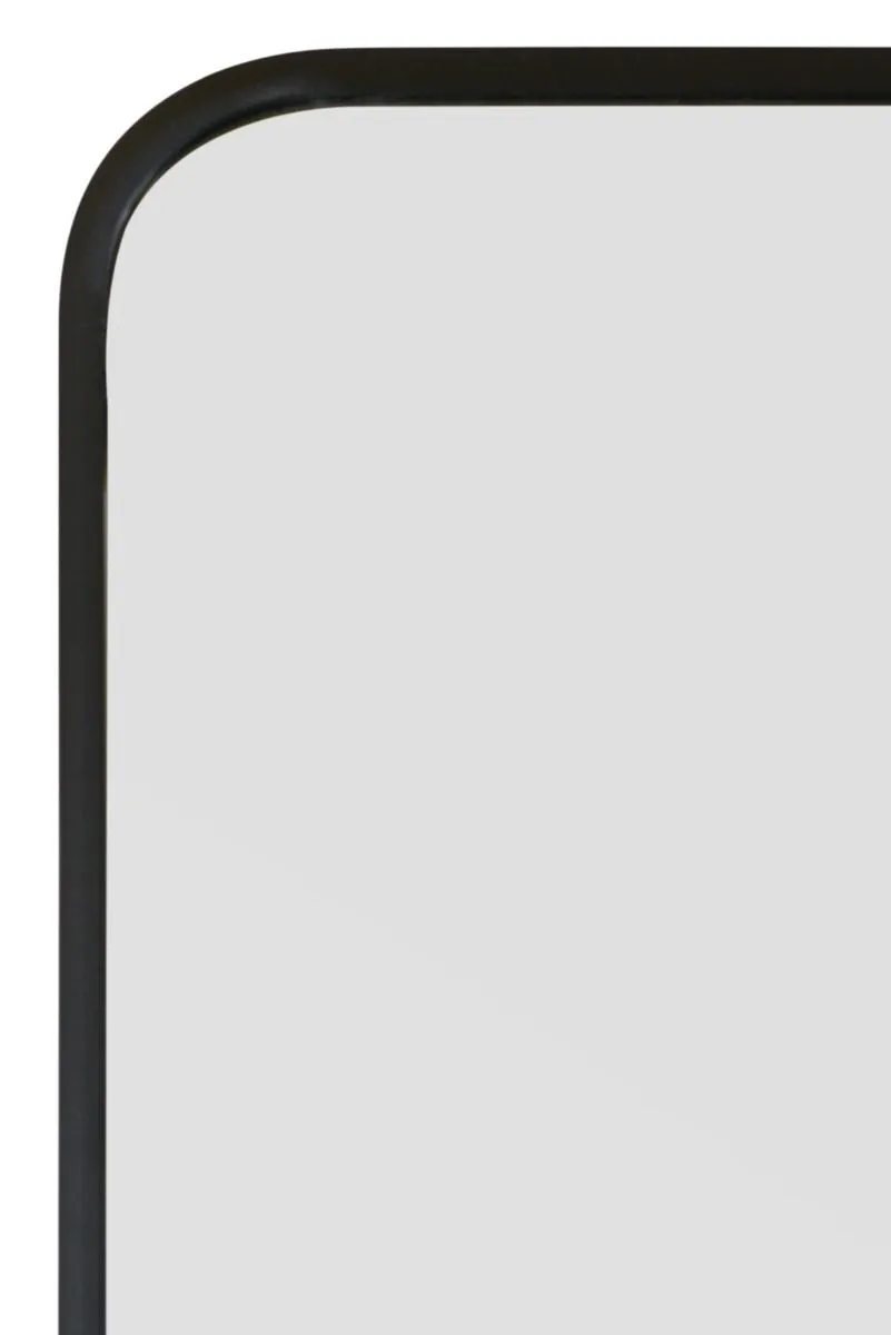 MirrorOutlet Black Aluminium curved Edge Wall Leaner Mirror 68"x33" (174X85CM) 6