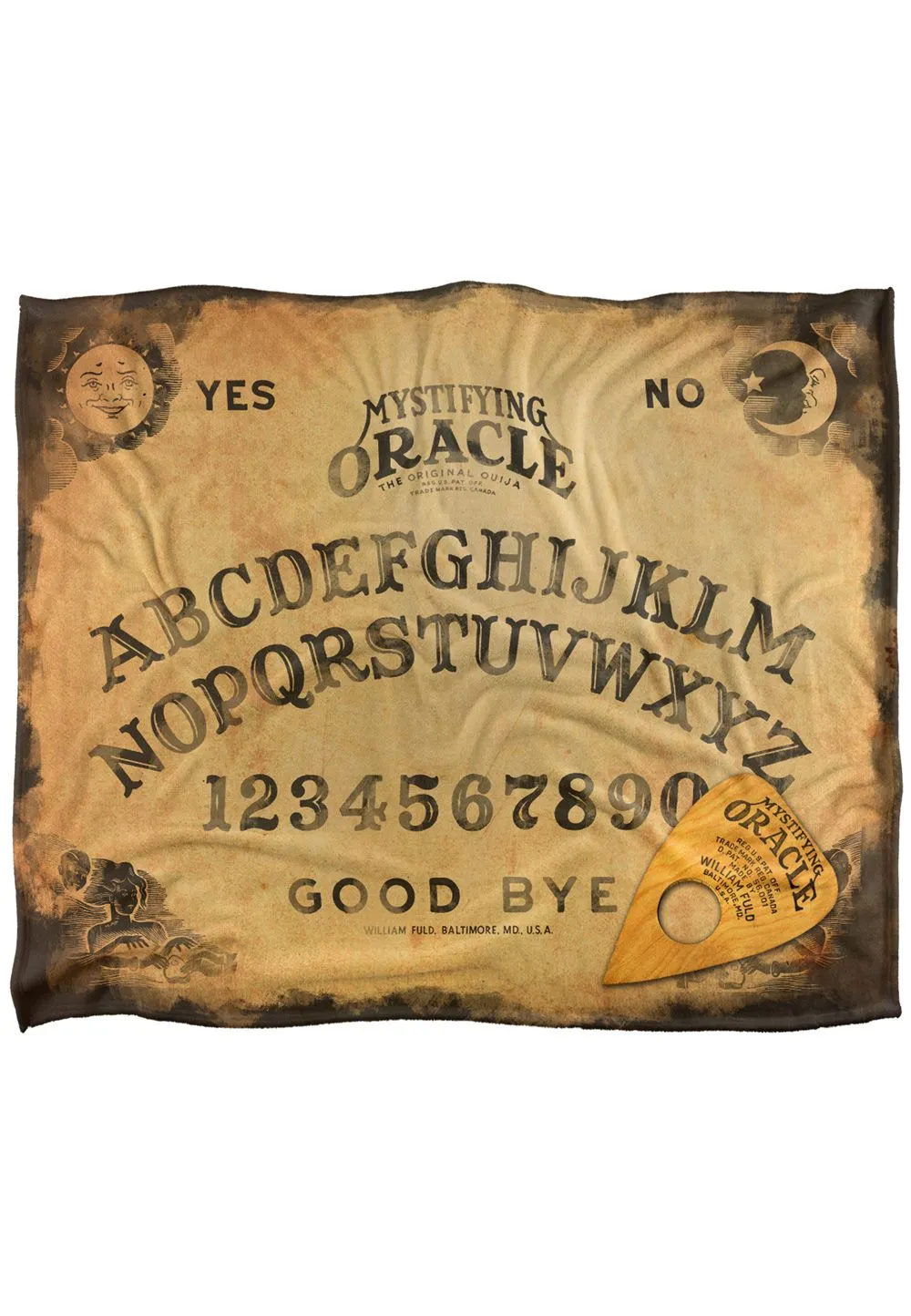 Hasbro Ouija Vintage Silky Touch Super Soft Throw Blanket 152x127cm in White