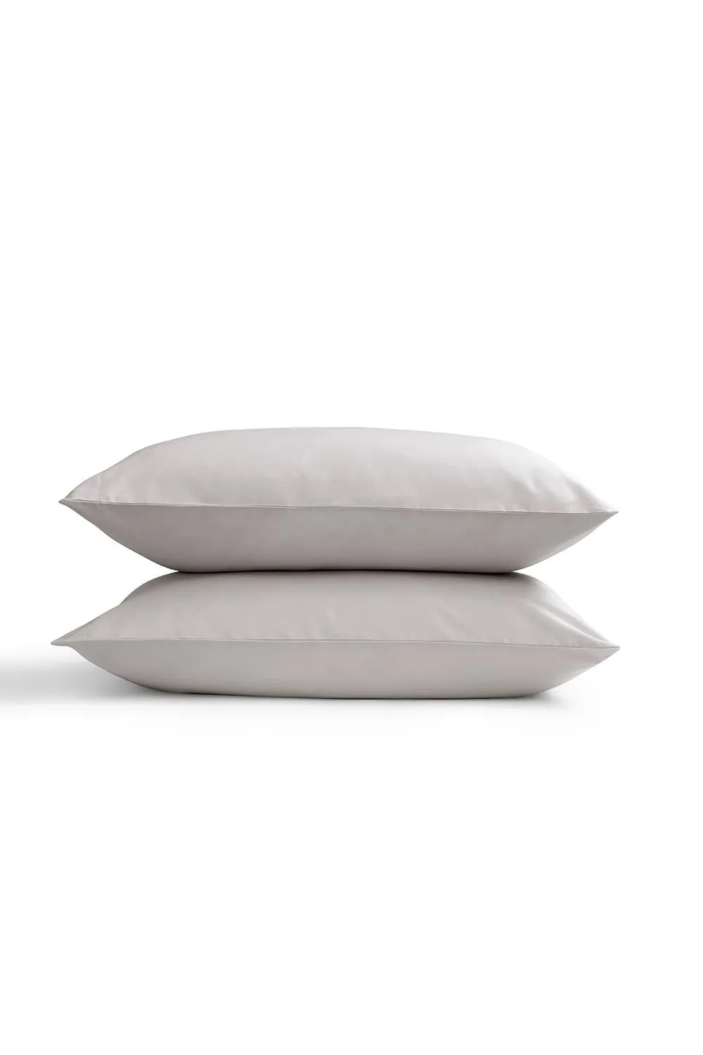 CHRISTY 400TC Luxury Cotton Sateen Plain Dye Pillowcases Pair in Pale Grey