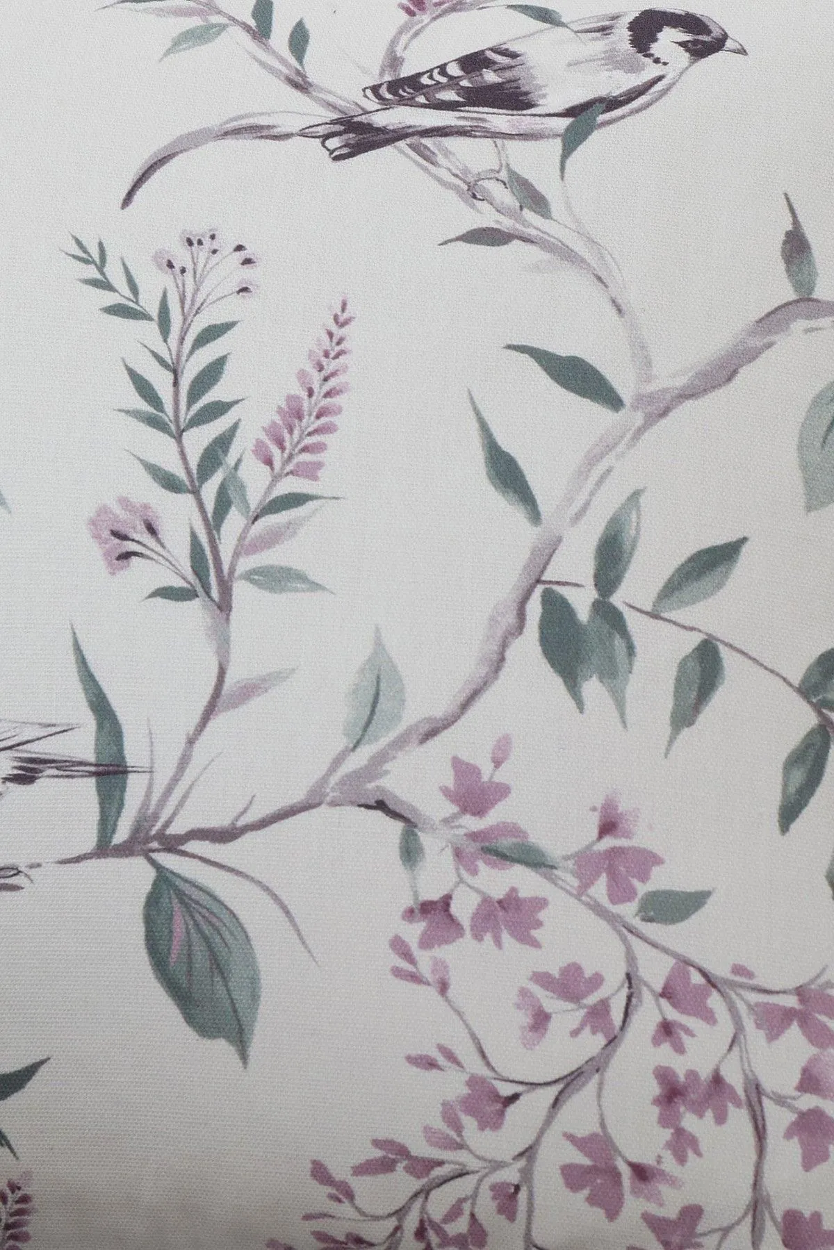 Dreams & Drapes 'Jazmine' Filled 100% Cotton Cushion With Hand Painted Floral Print in Lavender 2