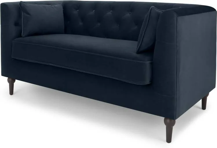 Flynn 2 Seater Sofa, Sapphire Blue Velvet
