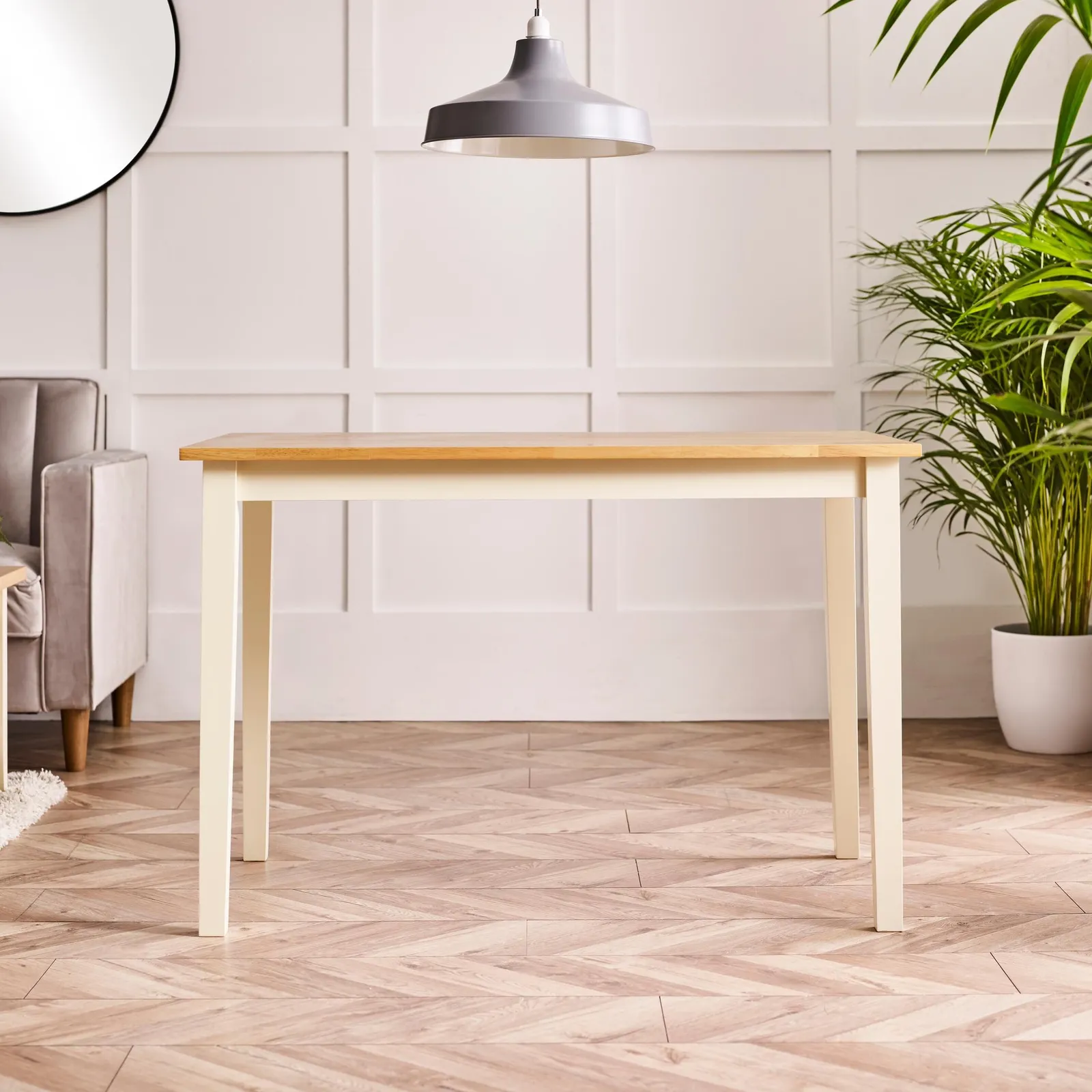 FurnitureboxUK Salcombe Small Rectangular Wooden Table & 4 Whitby Dining Chairs in Cream 4