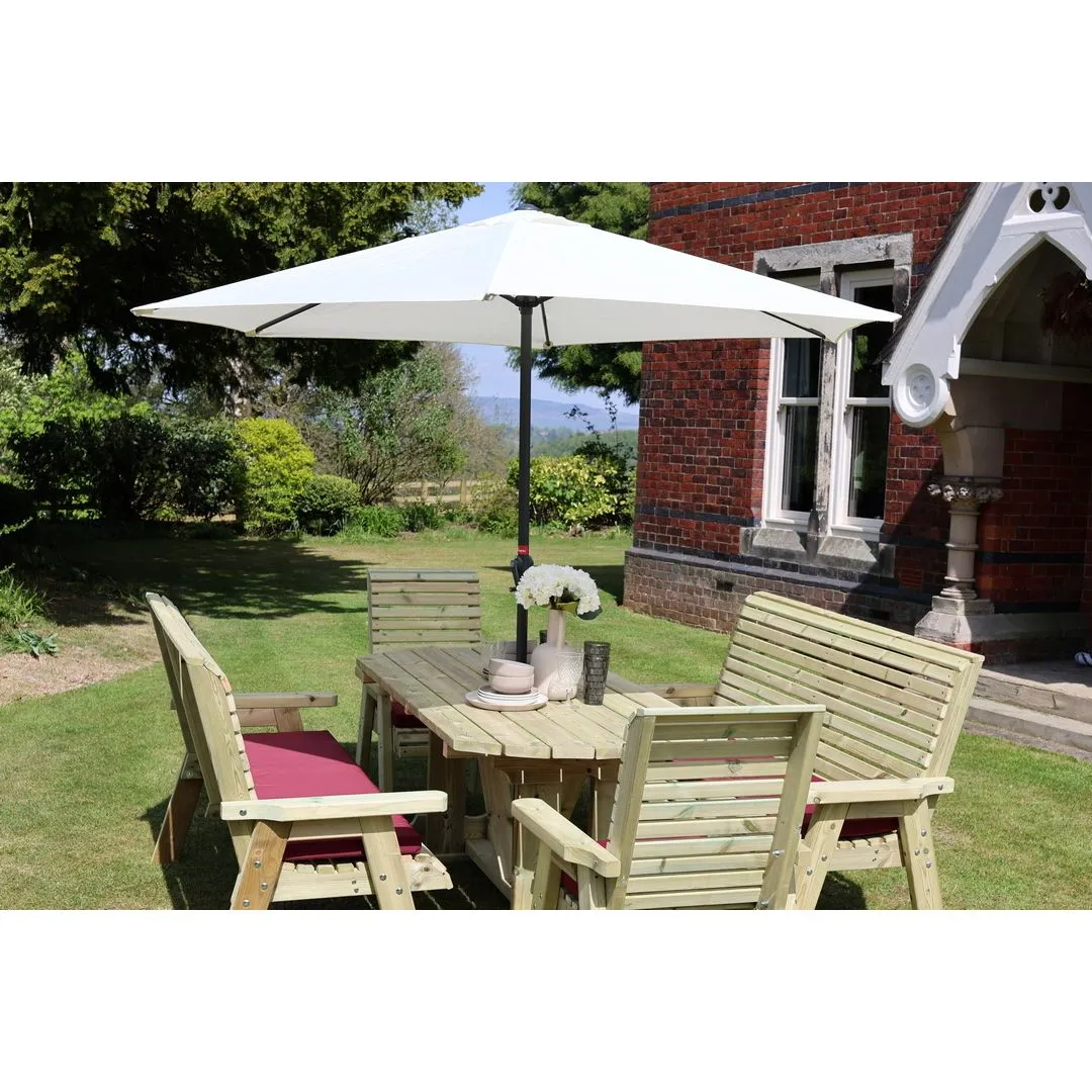 Churnet Valley Garden Furniture Ltd Ergo 2X3B 2XC Table Set - Min. Assembly Required - Set of Cushions Inc in Brown 5