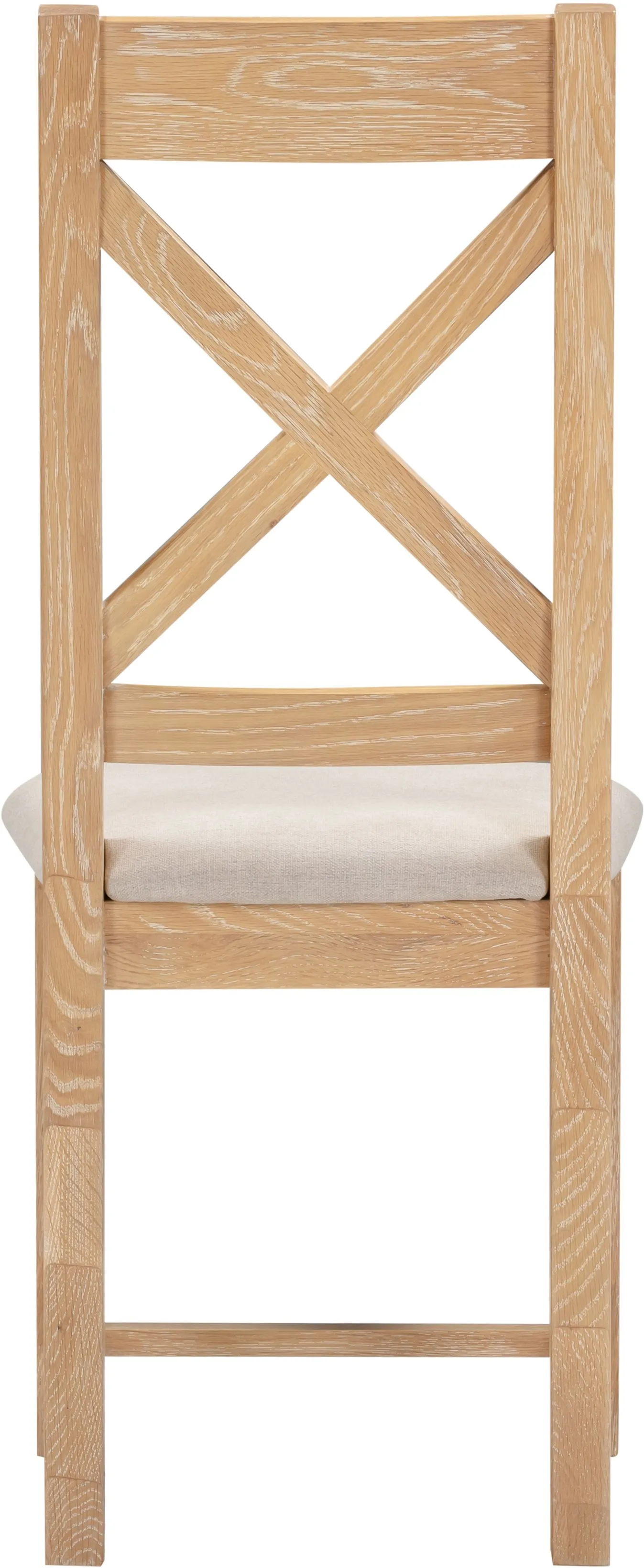 Seconique Windsor Ivory Cross Back Chair (Box of 2) in Light Oak 5