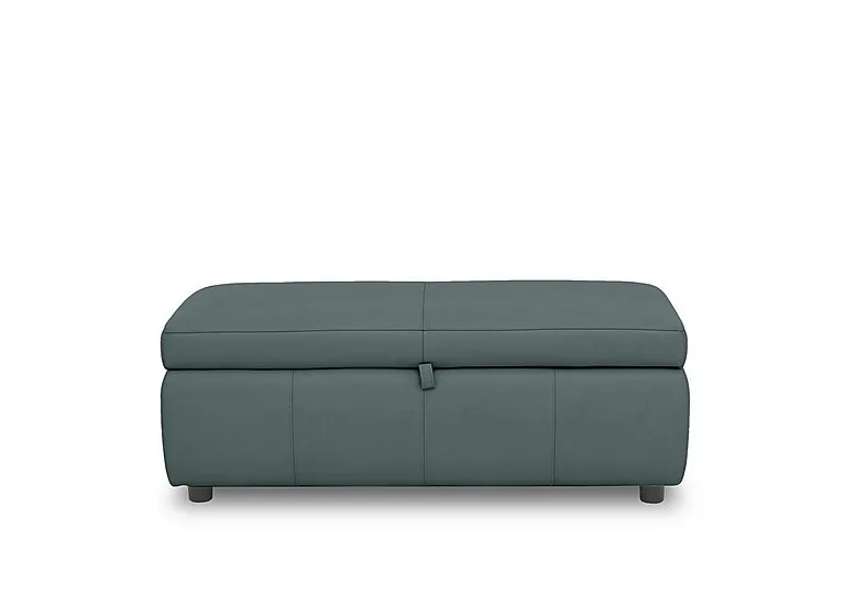 Tyrell 120cm Leather Blanket Box - BV Lake Green