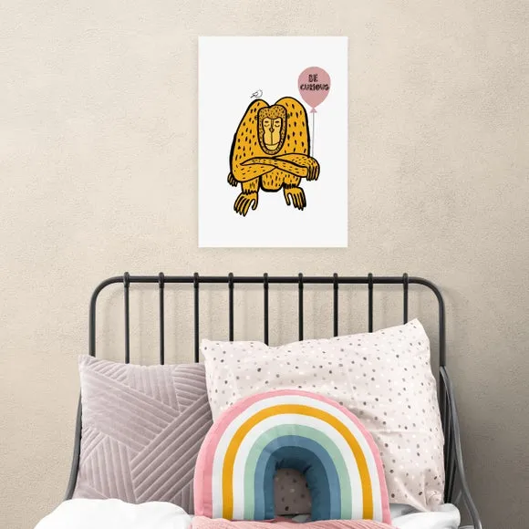 East End Prints Be Curious Monkey Print 1
