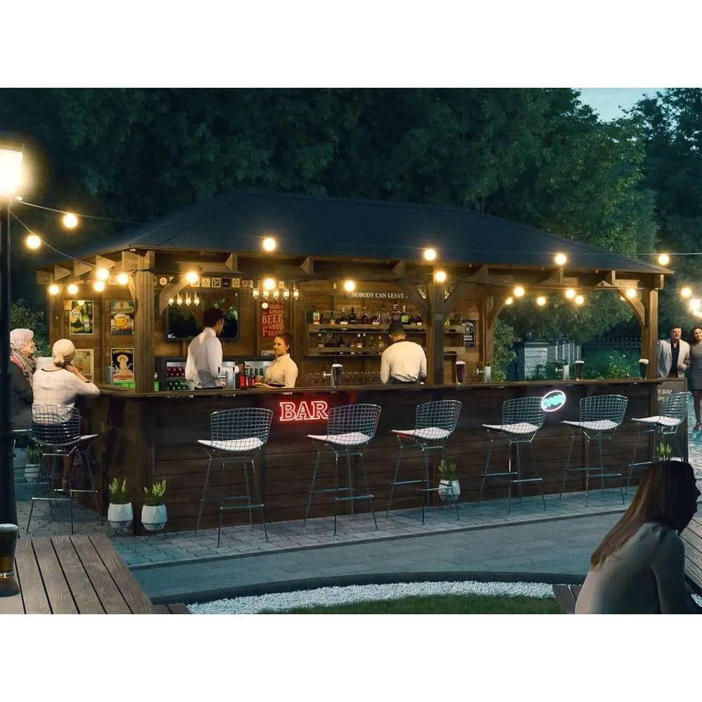 Dunster House Garden Bar Wooden Outdoor Bar Full Length Counter 6x3m Leviathan in Brown 2