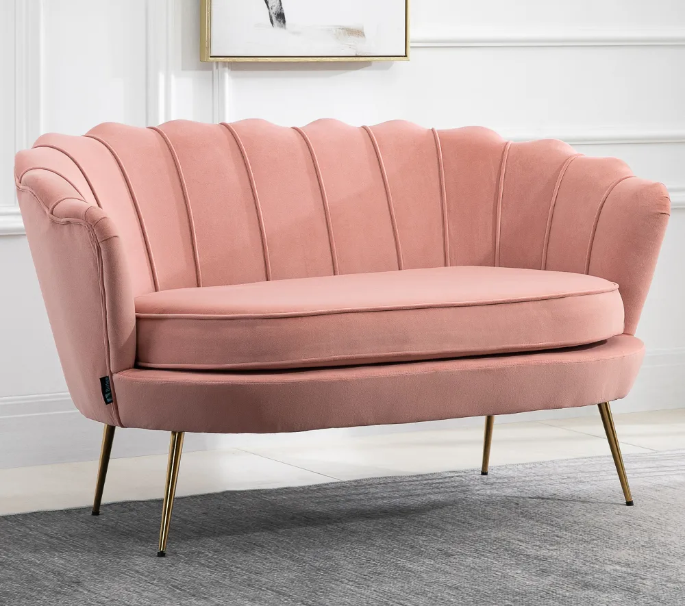 Ariel Coral Fabric 2 Seater Sofa