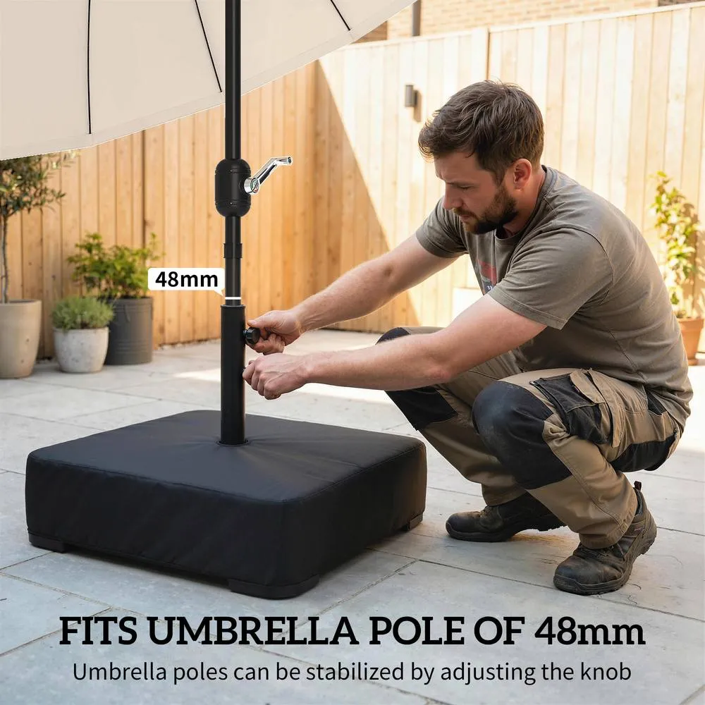 OUTSUNNY Garden Parasol Base 80 kg Sand Filled 48 mm Poles in Black 5