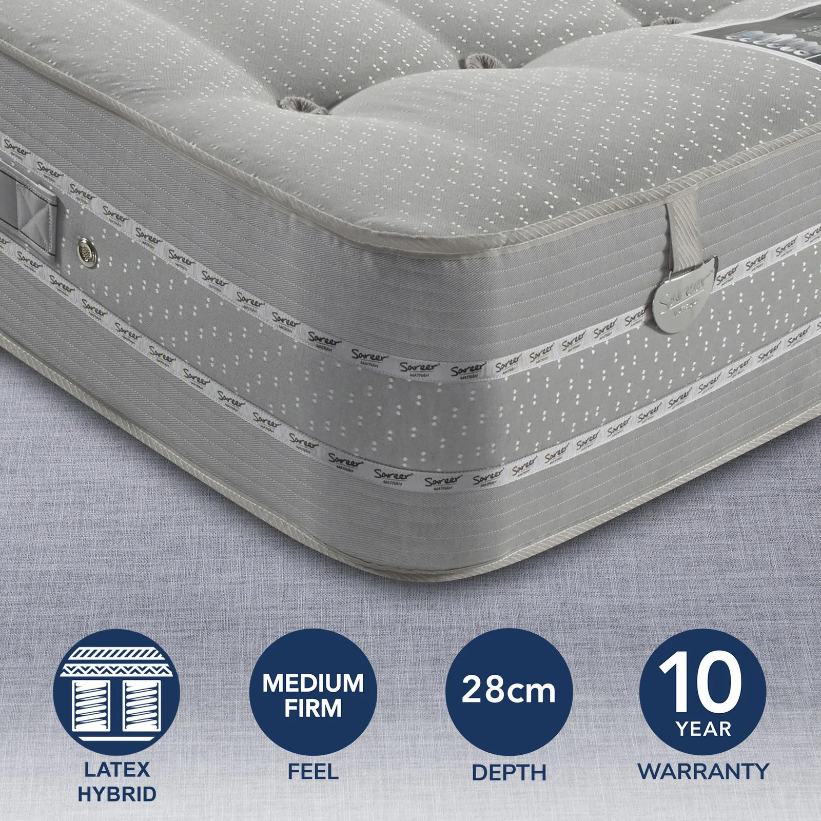 Pocketo Medium Firm 1500 Latex Mattress Grey