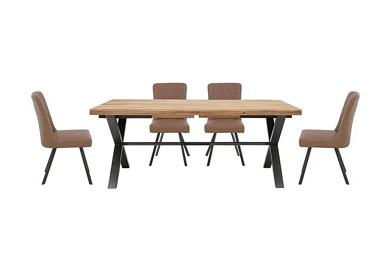 Earth Large Dining Table and 4 Chairs - 190-cm