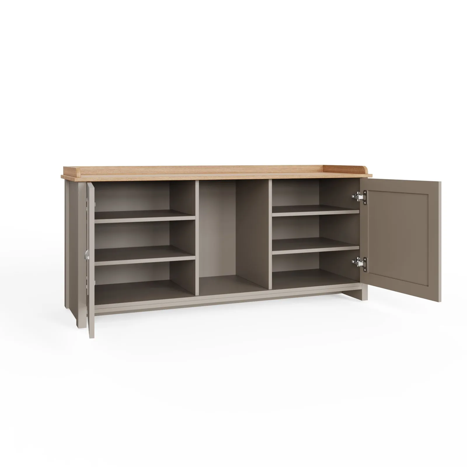 GFW Lancaster 2 Door Shoe Bench in Grey 6