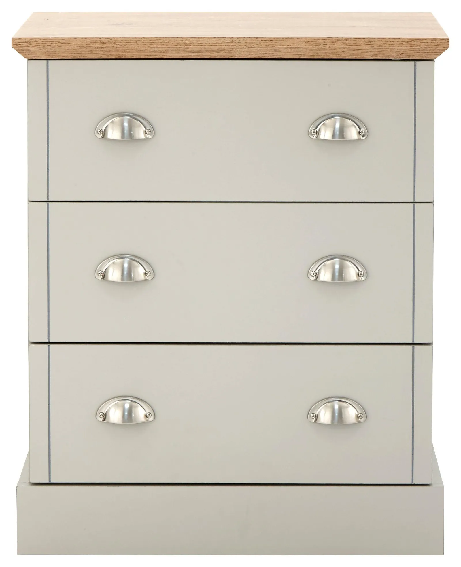 GFW Kendal 3 Drawer Chest in Grey 4
