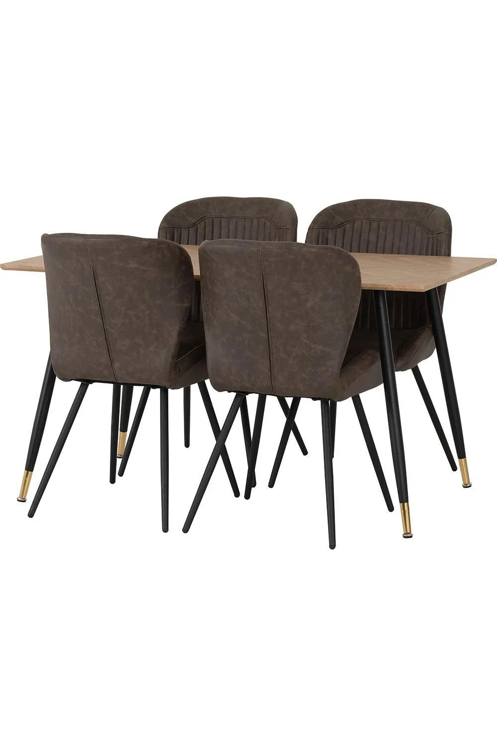 Seconique Hamilton Medium Dining Set with Quebec Chairs in Brown 2