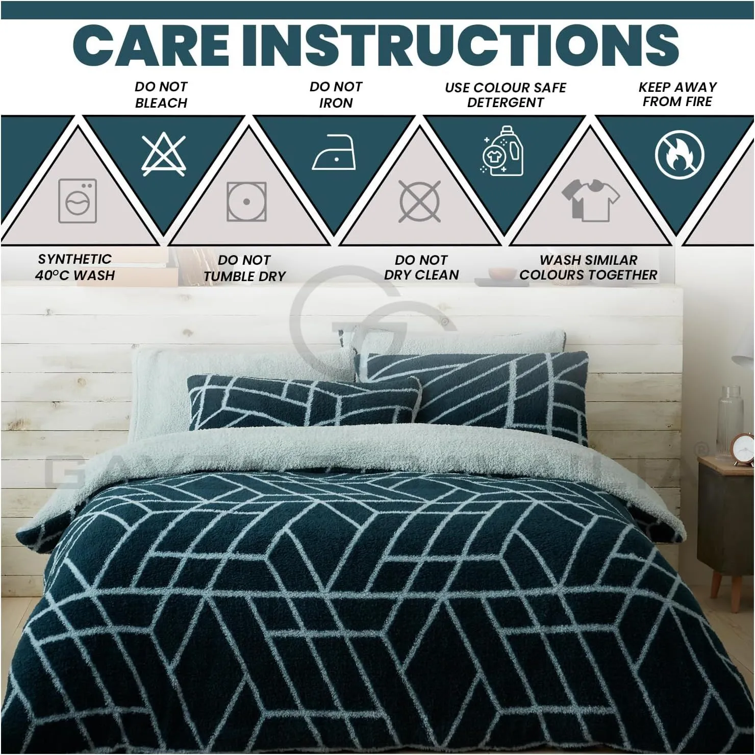 GAVENO CAVAILIA Ely Geo Printed Duvet Cover in Green 5