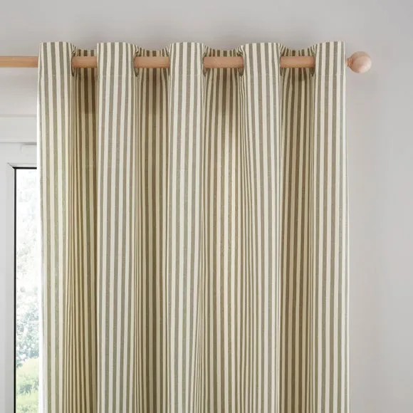 Linford Stripe Unlined Eyelet Curtains 1