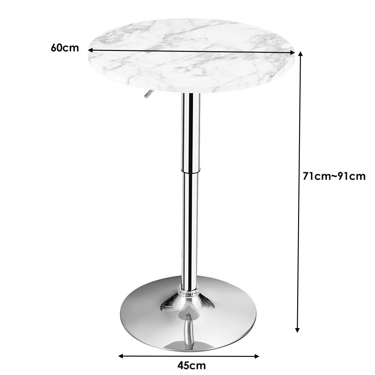Costway 2Pcs Modern Bar Table Multifunctional Round Pub Table in White 2