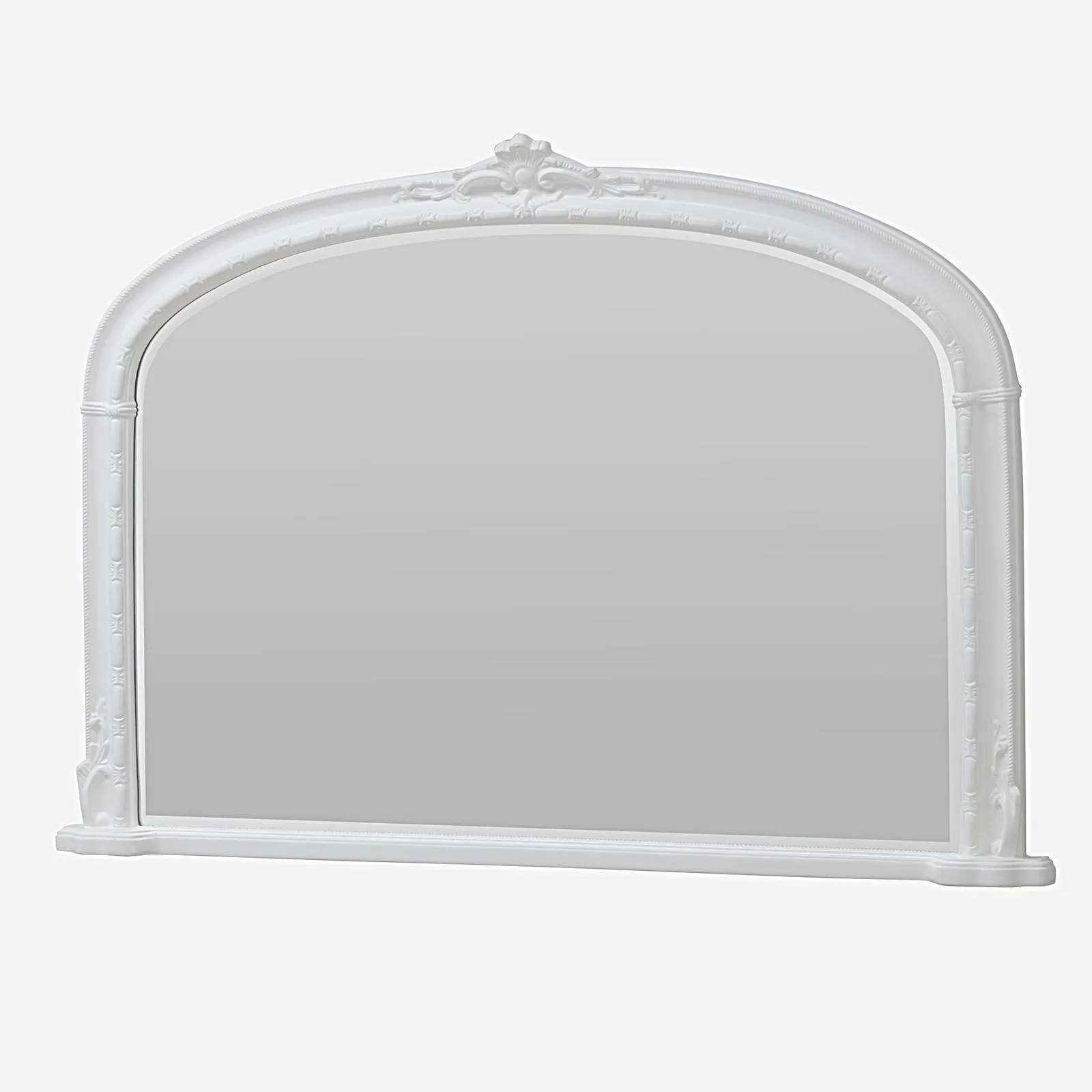 Yearn Mirrors Overmantle Mirror Arched 127(w) x 89cm(h) Victorian Mirror in White 6