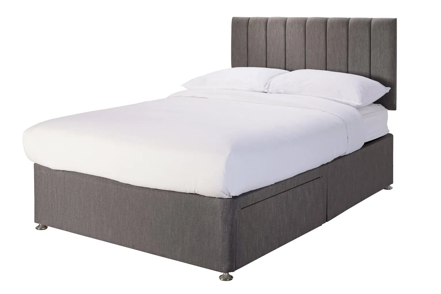 Argos Home Bircham Memory 2 Drawer Double Divan - Grey