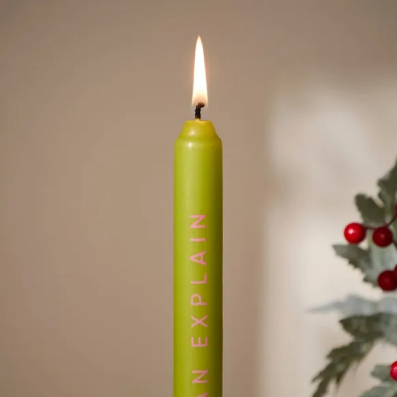 Set of 2 'Santa I Can Explain' Taper Candles 2