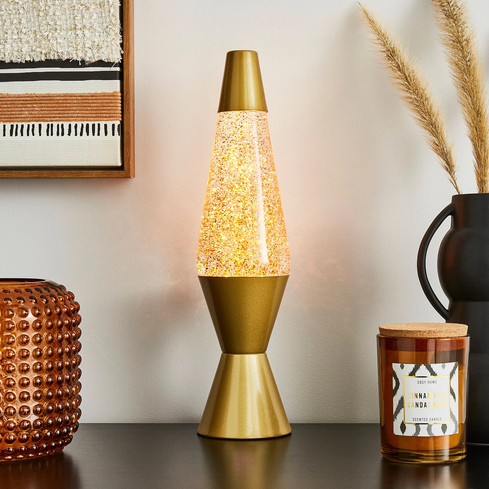 Gold Glitter Lamp Gold