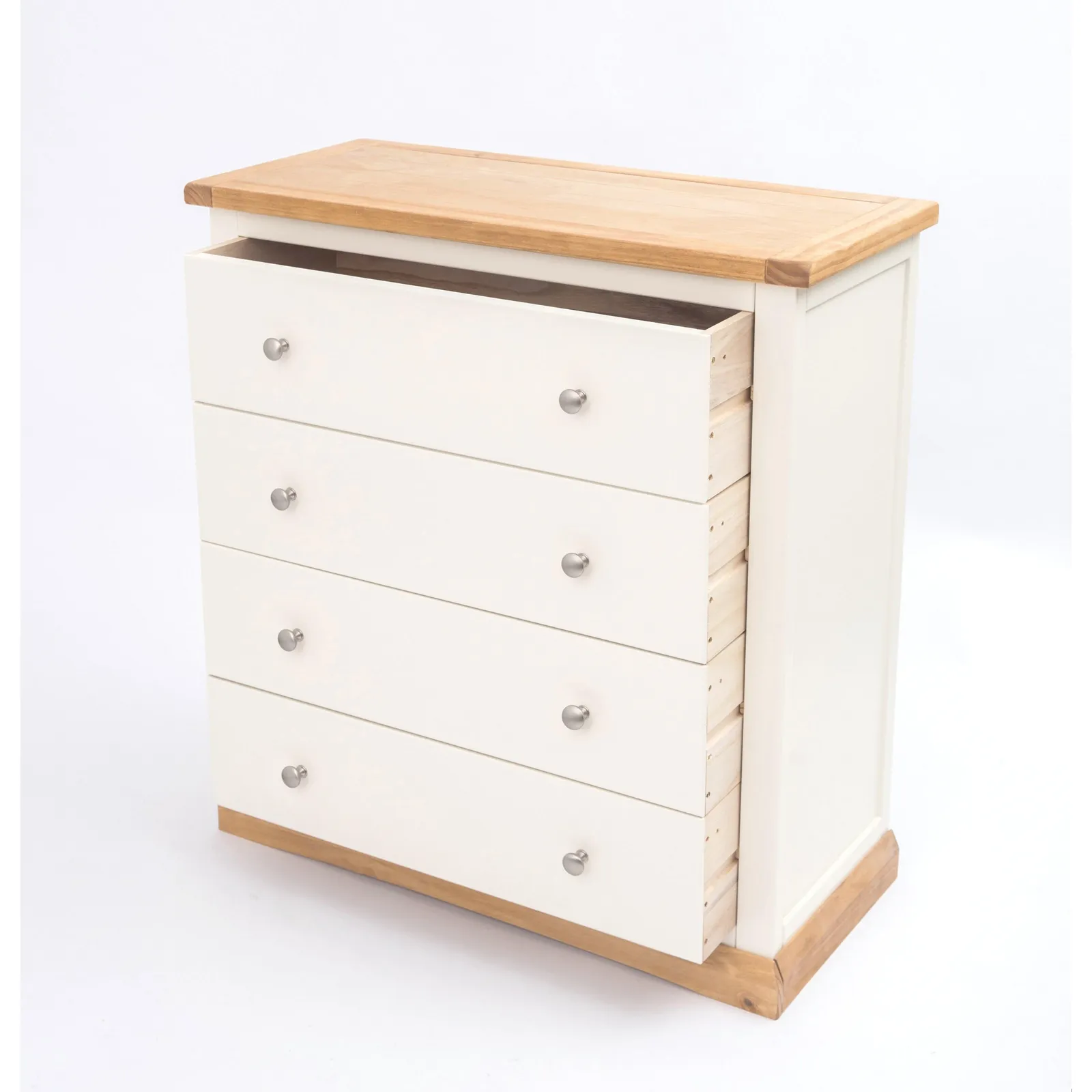Cabinet Bits Trevi 4 Drawer Chest of Drawers Chrome Knob in Off-White 4