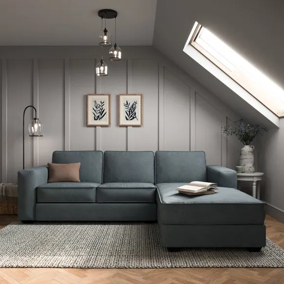 Claude Tonal Chenille Corner Chaise Sofa 1