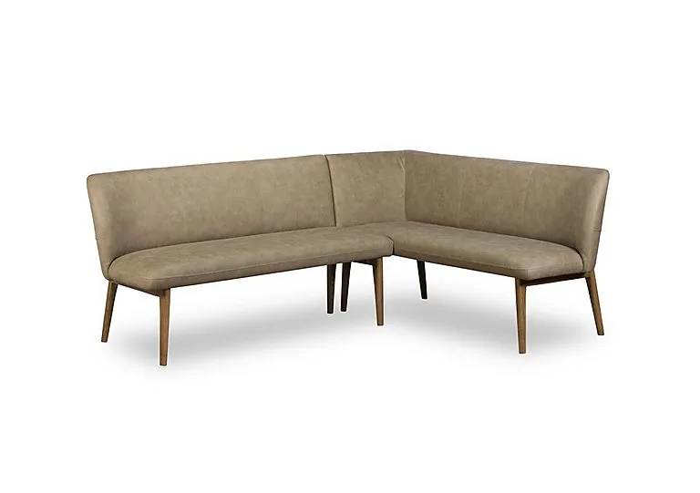 Sansa Faux Leather Right Hand Facing Corner Dining Bench with Wooden Legs - In Time for Christmas