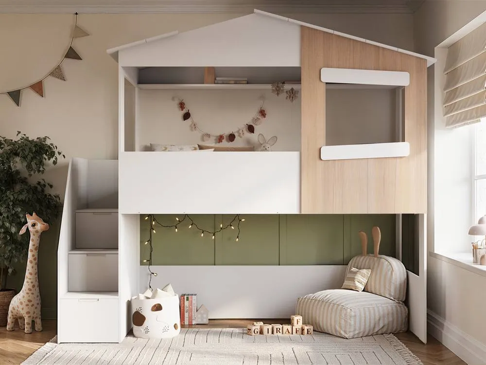 Flair Dreamland House Staircase Midsleeper in White 2