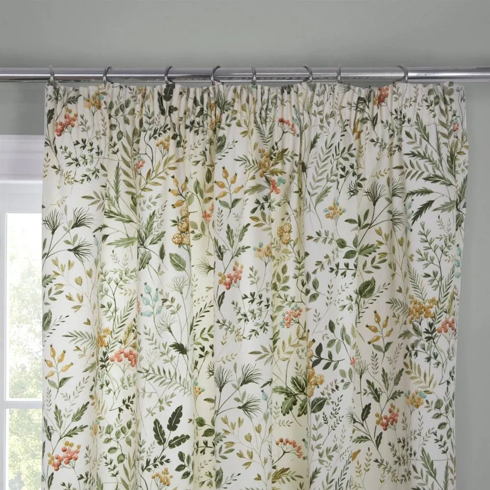Sundour Cleo Pencil Pleat Headed Ready Made Curtains in Green 2