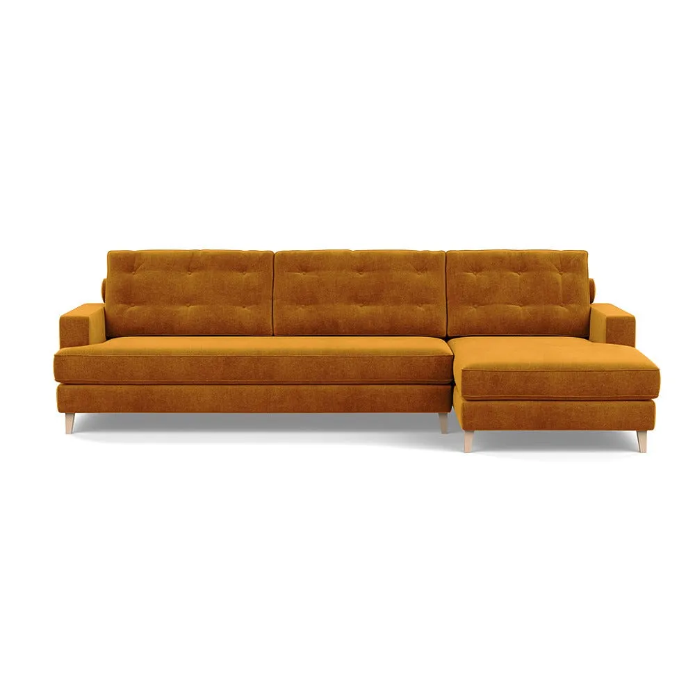 Heal's Mistral Right Hand Facing Corner Sofa Smart Luxe Velvet Cognac Natural 1