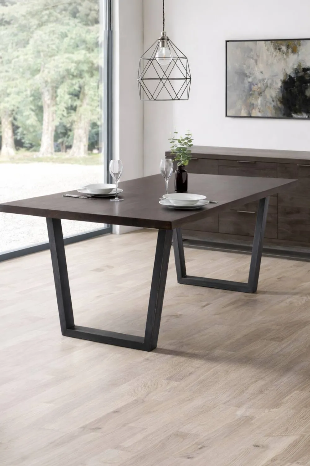 Julian Bowen Brooklyn Rectangular 4-6 Seater Dining Table in Dark Brown 1