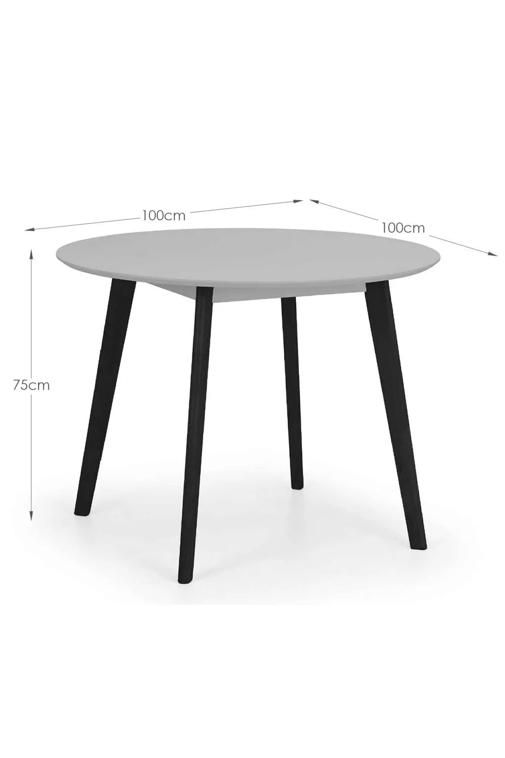 Julian Bowen Casa Round 4 Seater Dining Table in Grey 6