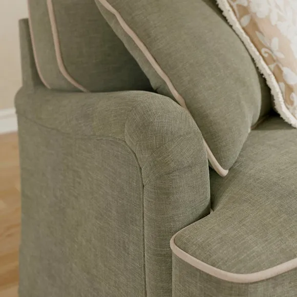 Beatrice II Faux Linen Fixed Loose Cover 3 Seater Sofa 4
