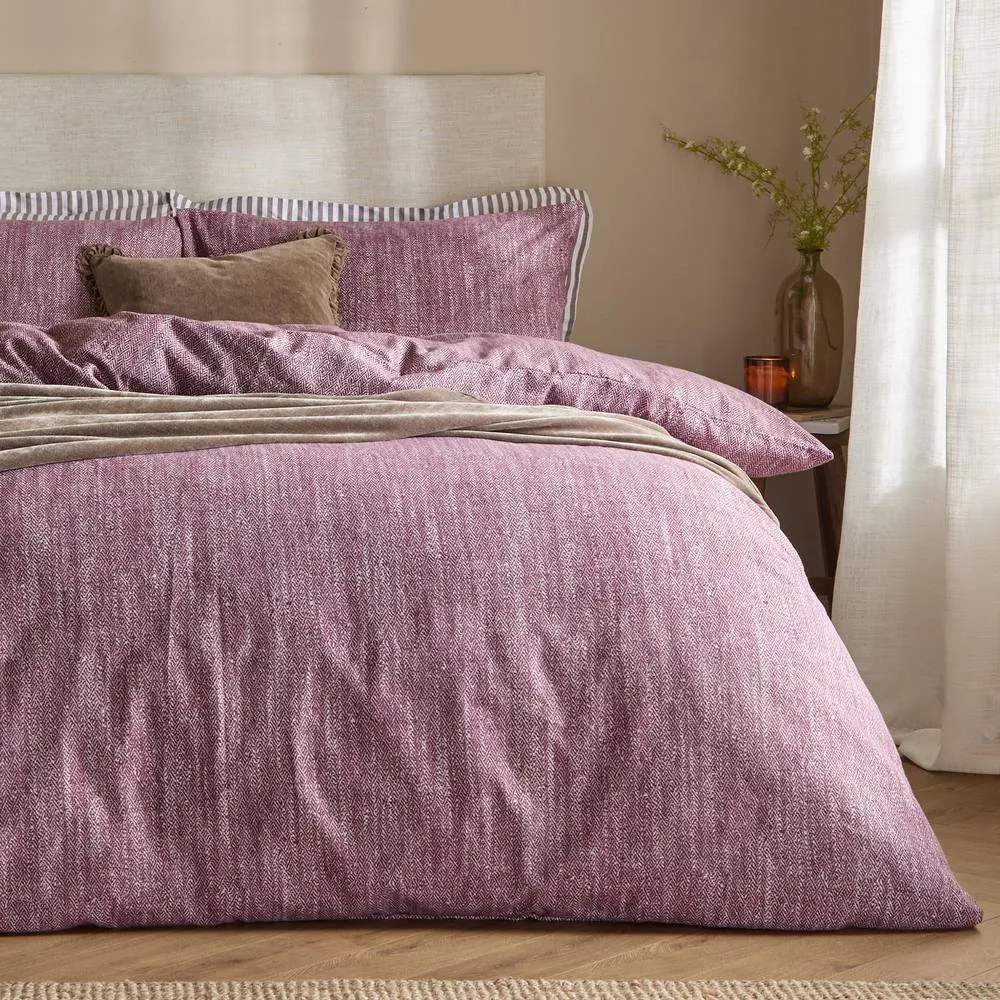 Yard Harris 100% Brushed Cotton Duvet Cover Set in Wine 2