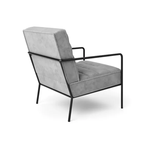 Bookham Velvet Metal Arm Accent Chair 3