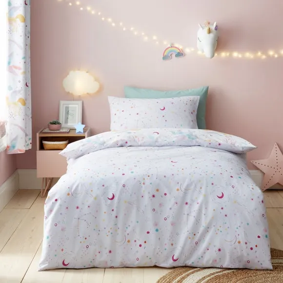 Celestial Unicorn Reversible Polycotton Duvet Cover & Pillowcase Set 3