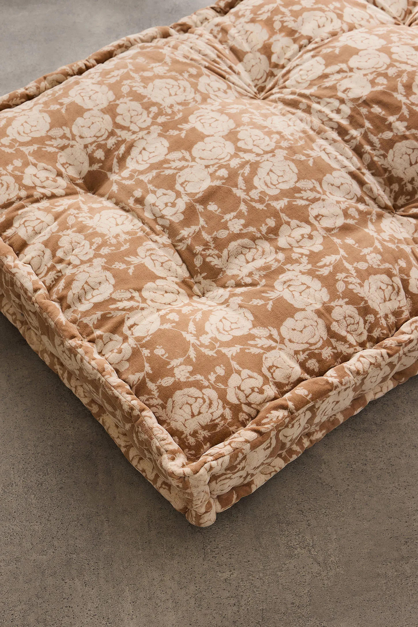 Rohini Malibu Floral Velvet Daybed Cushion - Brown 4